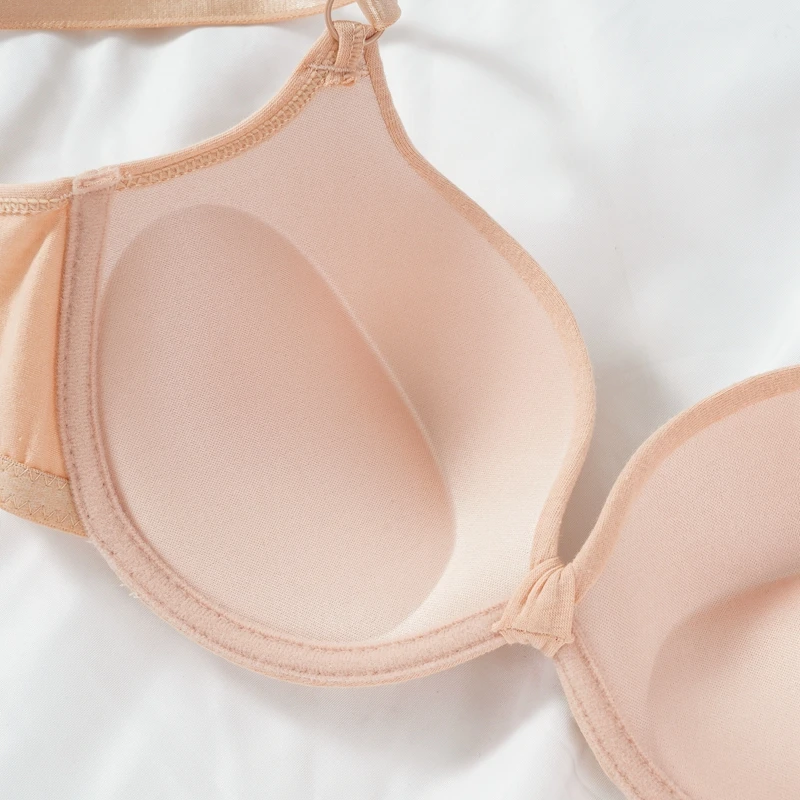 Bra Push Up katun wanita, pakaian dalam intim punggung terbuka V dalam, Bra Push Up katun wanita seksi