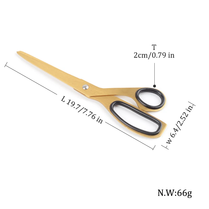 Golden Scissors Dissymmetry Handle Graceful Sharp Stainless Steel,Office Household Stationery,Paper-Cut Pruning Sewing ZS-119