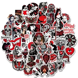 50pcs Gothic Horror Stickers Demon Dark Red Wind Punk Wind Horror Red and Black Gothic Stickers