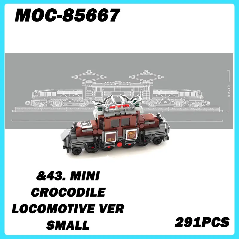 

MOC-85667 Строительный блок серии Mini Train и 43. Мини-крокодил-локомотив ver, маленькая Коллекционная образовательная модель, кирпичная игрушка в подарок