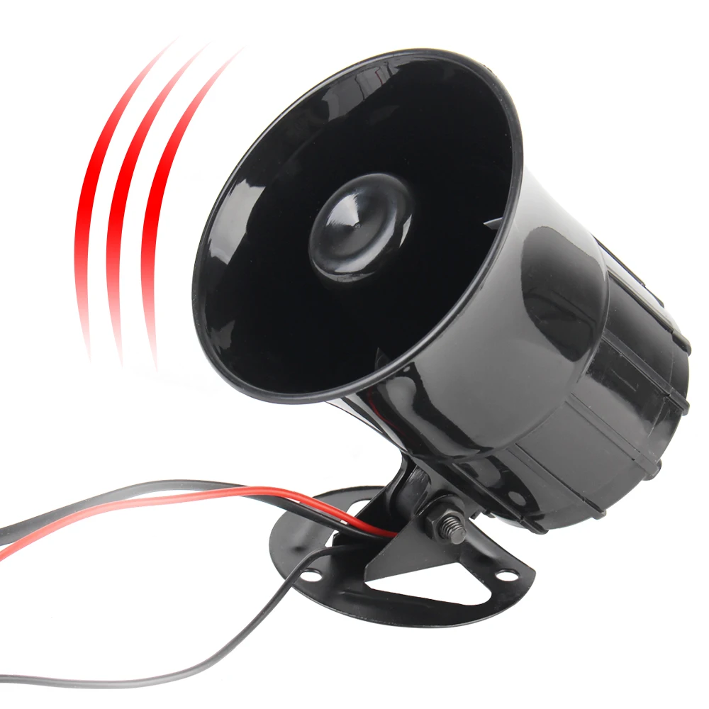 Siren Horn Loud Speaker Motorcycle 3 Sounds Horn Loud Car Horn Motorcycle Warning Alarm 110dB 12V 3 Tone Sound