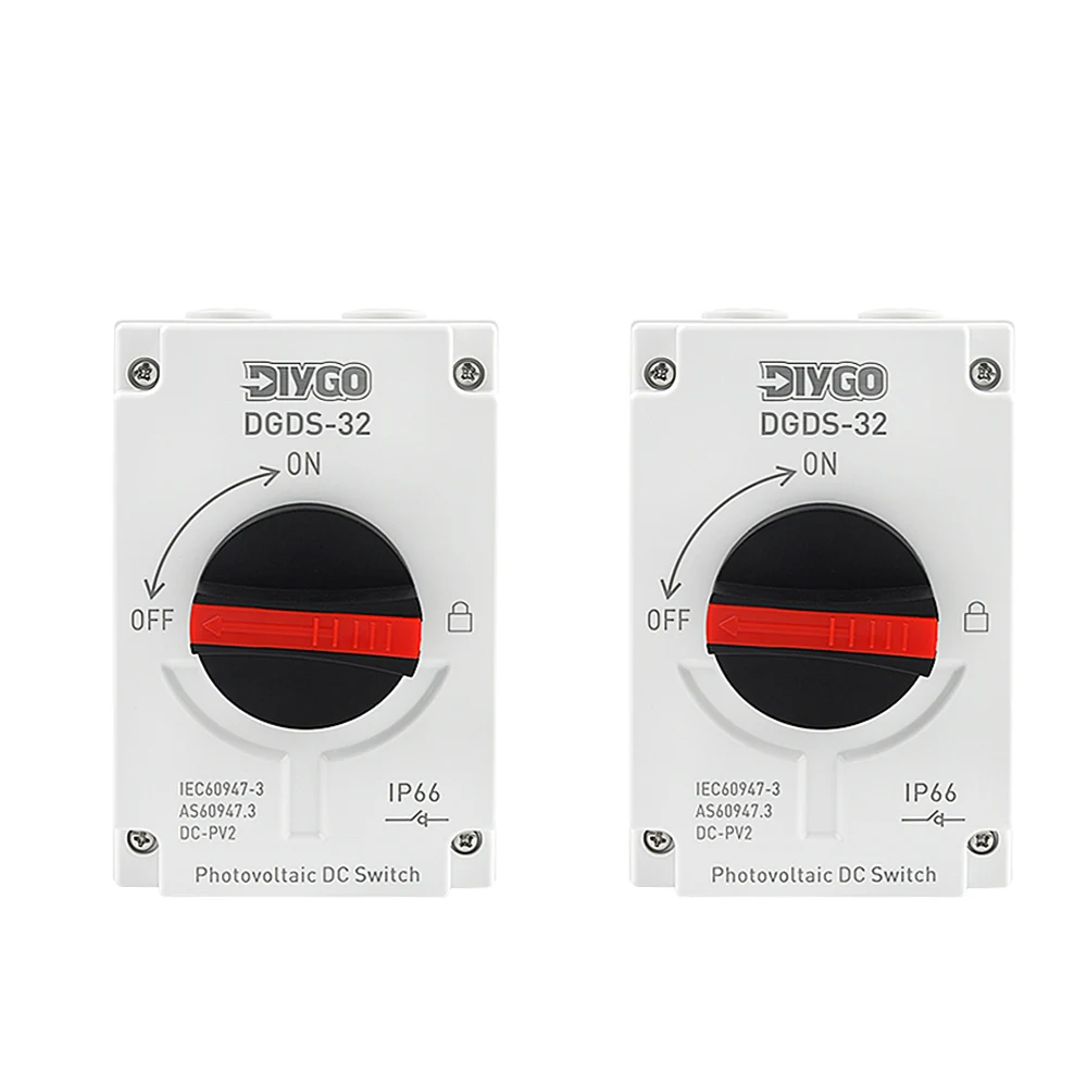 DIY GO PV Solar Isolation Switch 4P DC 1200V 32A IP66 Waterproof Outdoor Switch For Photovaltaic System Rotating Handle