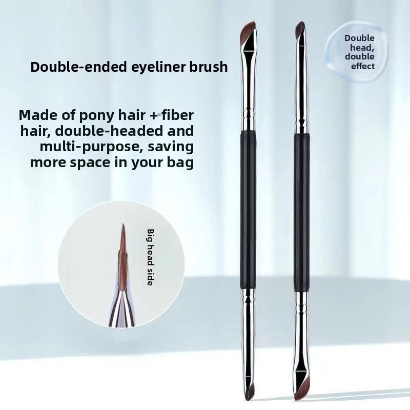 1pc Double-head Professional Eyebrow Brush Eyeliner Angled Flat Head Blade Eye Liner Brow Contour Makeup Brushes Make Up Tools