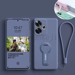 Phone Case For Xiaomi Poco F6 F5 Pro PocoF6 PocoF5 Case Protective Silicone Soft Cover Bracket With Holder Screen Protector