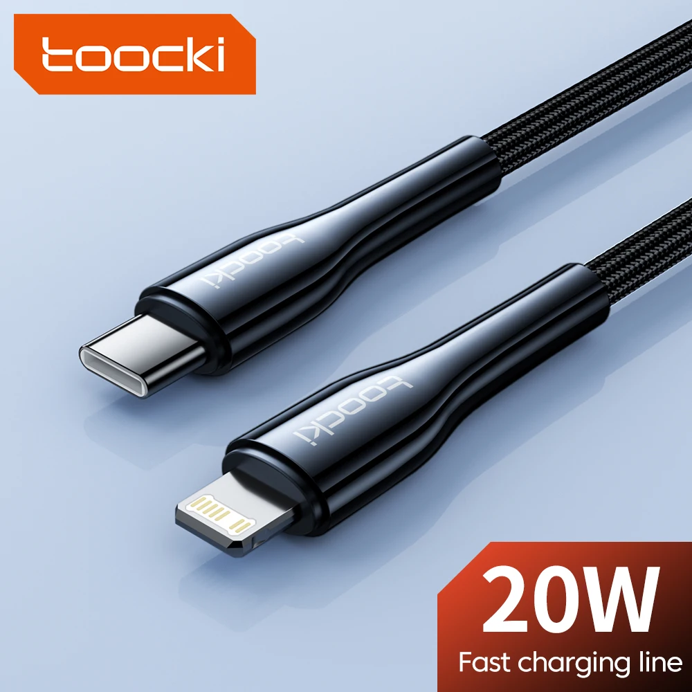 Toocki 20W USB C Cable For iPhone 14 13 12 Pro Max With Fast Charging Data Cord Phone Charge Type C to Lightning Wire Cable