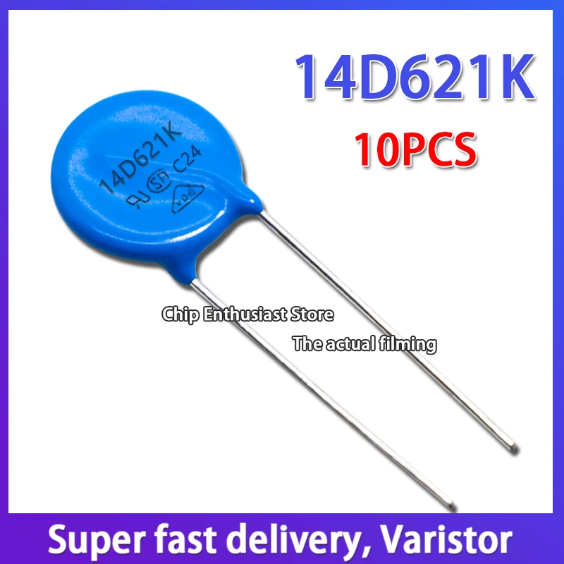 10PCS Varistor 14D621K 621KD14 In Line Varistor Diameter 14MM DIP-2 620V Zinc Oxide Varistor