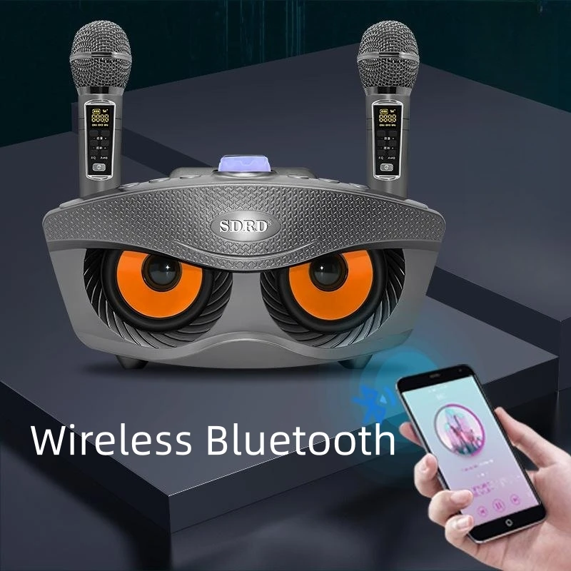 SD306plus Owl Portable Subwoofer Home Outdoor KTV Wireless Microphone Bluetooth Audio Integrated Machine Dual Choir Audio System