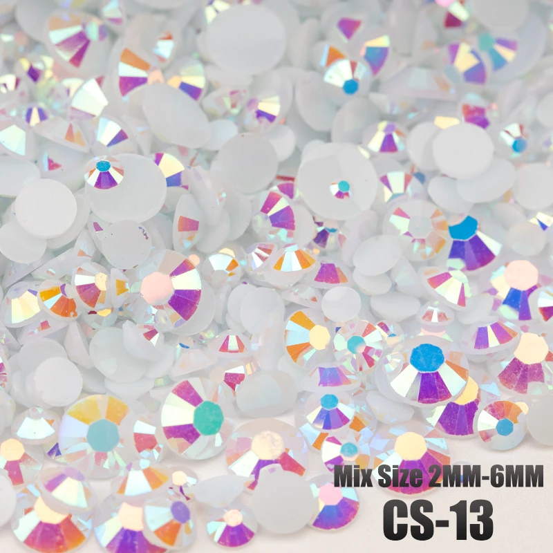 VDD 30/100g Gemischte Größen 2-6mm Harz-Strass-Kristall-Flachsteine aus Kunststoff Großhandel DIY Nagelzubehör Kunsthandwerk Dekoration – Detail 17