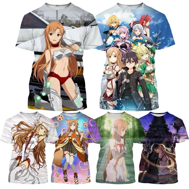 Summer New Anime SAO T-Shirt Sword Art Online 3D Printed T-Shirt Harajuku Unisex Casual T-Shirt