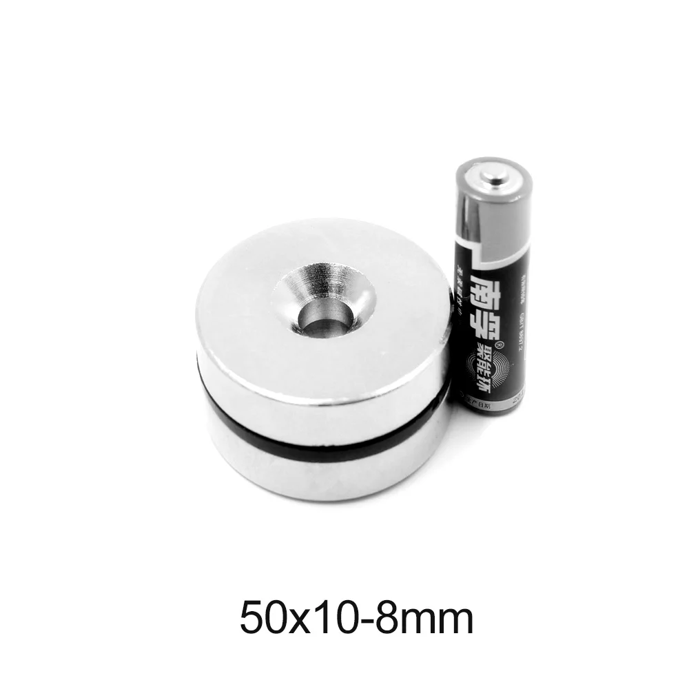 50x10-8 Powerful Magnetic Magnet 50*10 mm Hole 8mm Round Magnet 50x10-8mm For Home Refrigerators, Offices DIY 50*10-8 mm