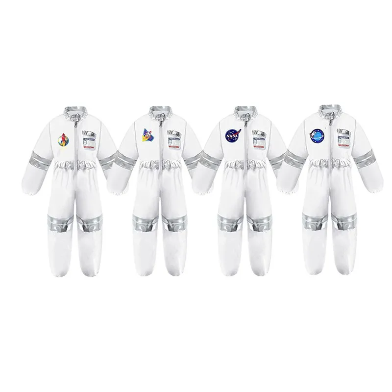 Kids Space Jumpsuit Astronaut Gloves Children's Costume Holiday Party Kids Cosplay Costume Halloween Adventure Boys Girls Set