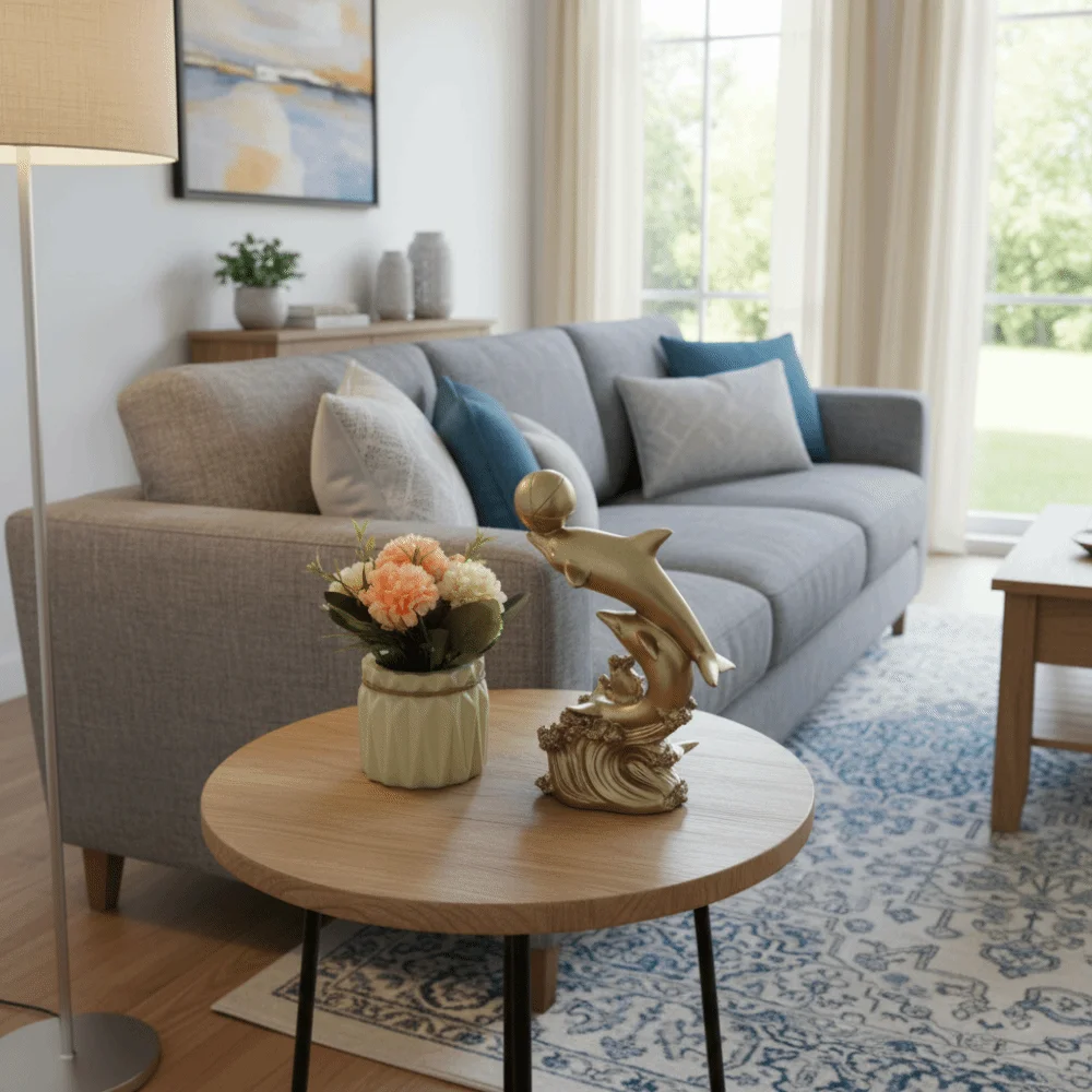 

Ремесленные изделия из смолы, золотые украшения в виде дельфина, декоративный светильник, роскошная скульптура морского животного, мини-статуя дельфина для гостиной