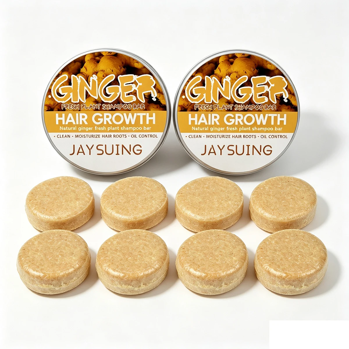 1/2/4 Pack Handmade Ginger Polygonum Soap Natural Hair Growth Shampoo Soap Deep Cleansing Anti-Loss Hair Care Growth Product 60g