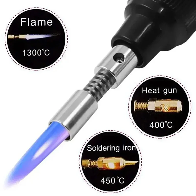 .Hot Sale-Portable Soldering Iron Kit 1300 Celsius Welding Pen Burner Blow Torch Gas Soldering Iron Cordless Butane Tip Tool