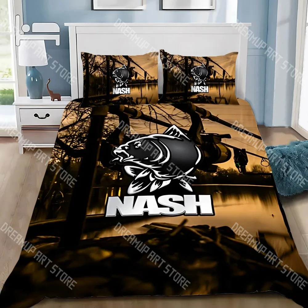 Fashion Nash Fishing Logo Bedding Set Single Twin Full Queen King Size Bed Set Kids Bedroom Duvetcover Sets Bed Sheet Set