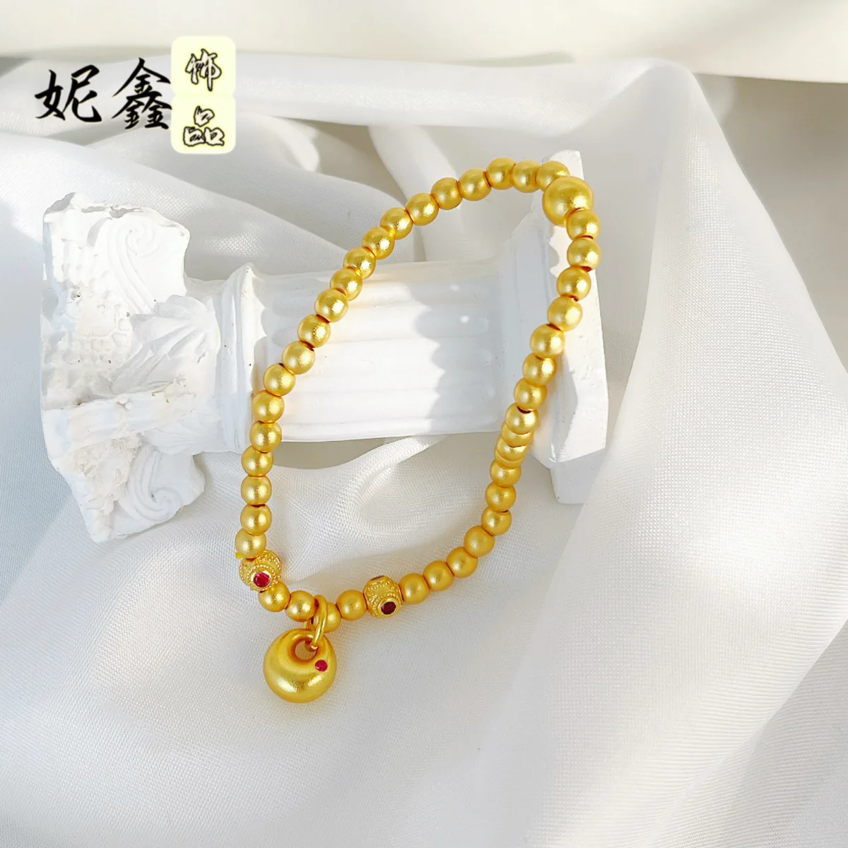 

Chubby Fortune Bracelet Women's 24K Gold AU999 - 24K gold chubby fortune bracelet, light luxury and blessing,perfect gift option