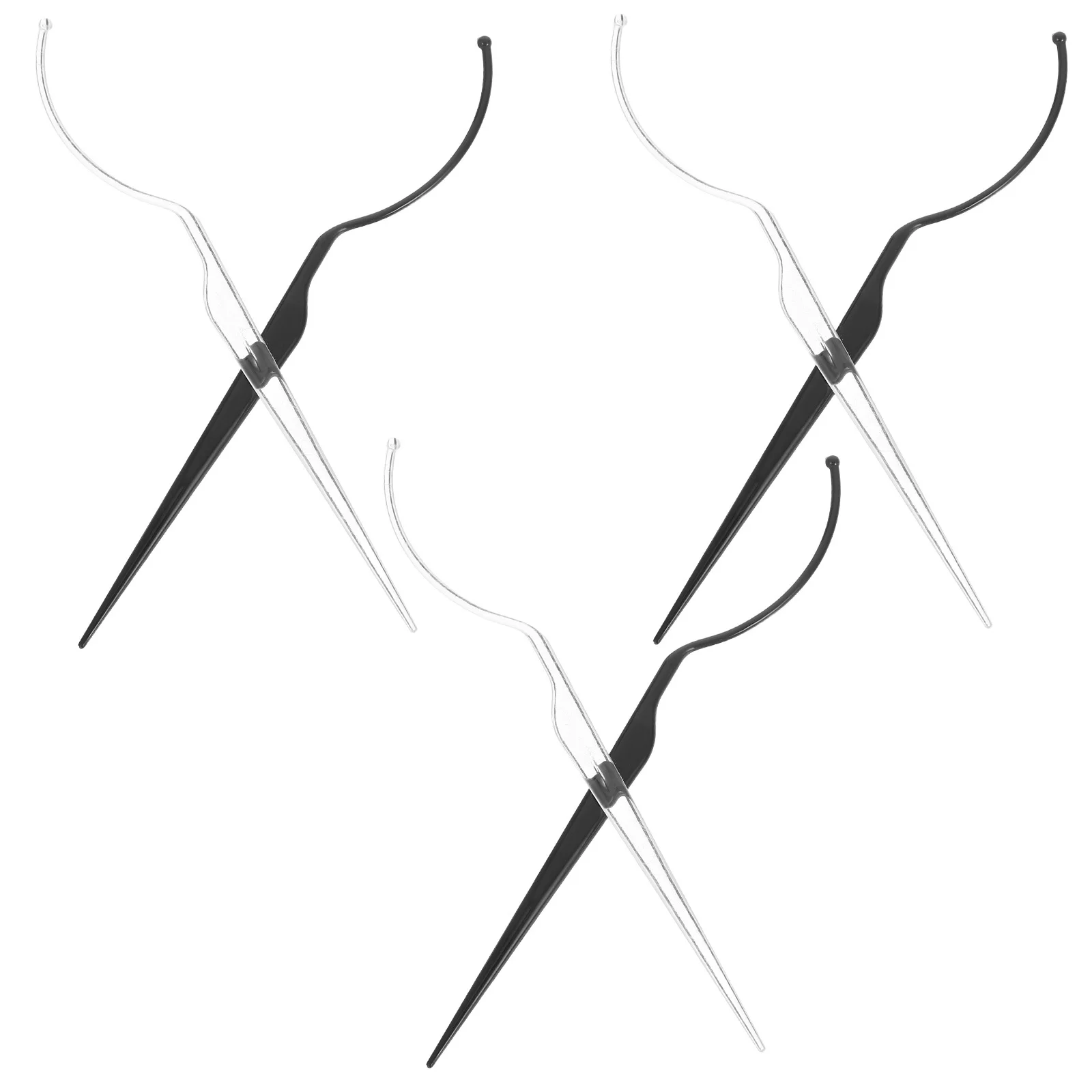 6Pcs Eyelash Wearing Tool Adjustable Curve Display Rack Durable Plastic for Salon Accessories Makeup Lovers Black Transparent