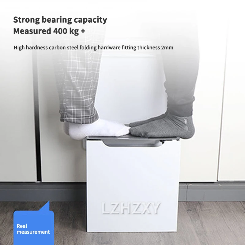 

Ultrathin Wall Mounted Shower Folding Seat Chair Casual Household Porch Shoe Back Chair Step Stool Aluminium Home Furniture