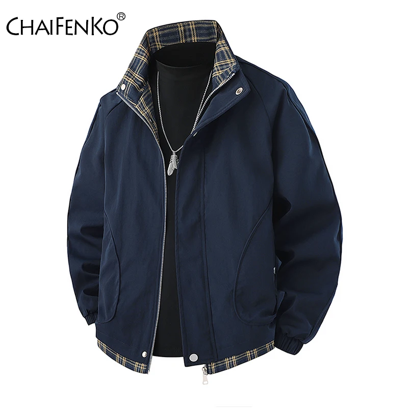 Men Stand Collar Casual Coat Spring Autumn Loose Simplicity Solid Tops New Fashion Versatile Comfort Thin Version Jacket Men