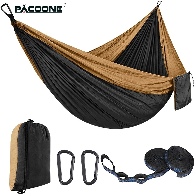 

Портативный уличный гамак PACOONE, легкий нейлоновый гамак с подвесными ремнями для путешествий, походов, двора и сада