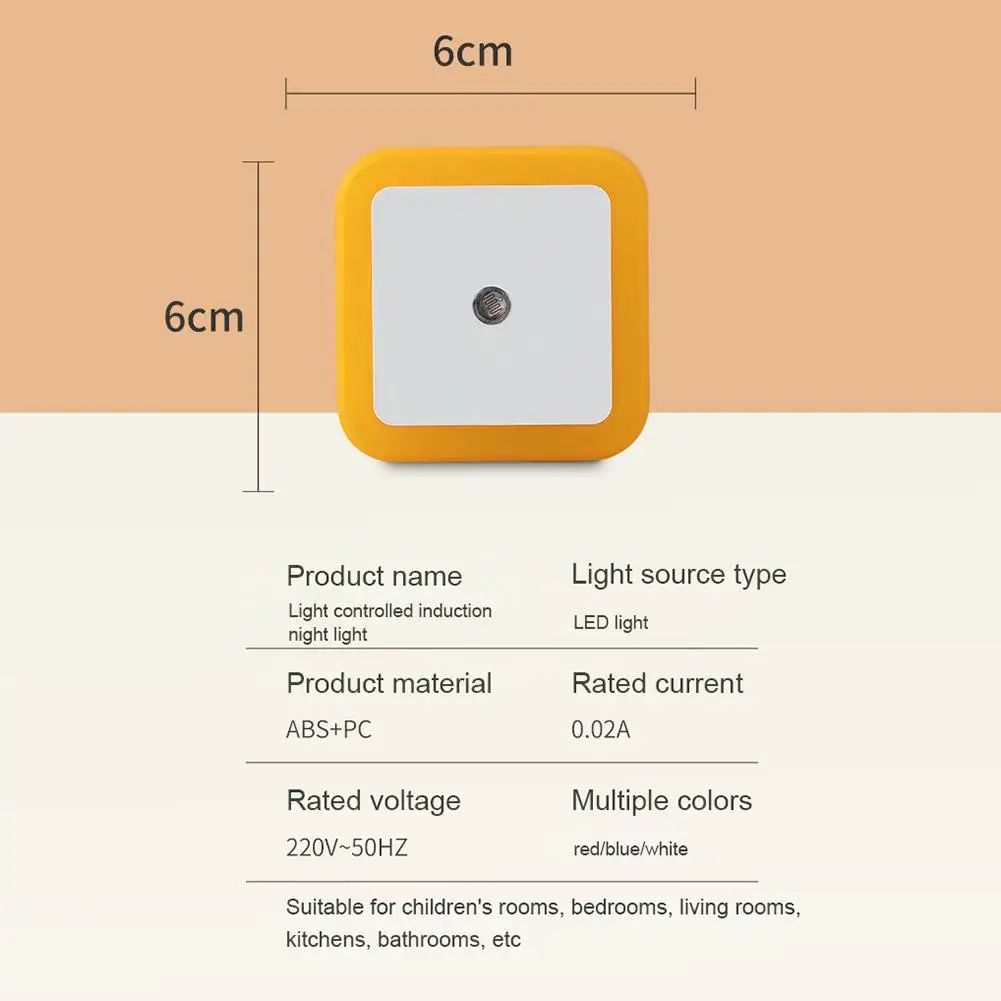ไฟกลางคืนแบบเสียบเข้ากับผนังพร้อมเซ็นเซอร์ตรวจจับแสงไฟกลางคืนสำหรับสถานรับเลี้ยงเด็กแบบเสียบปลั๊กไฟกลางคืนสำหรับห้องน้ำห้องโถงห้องนอนบันได