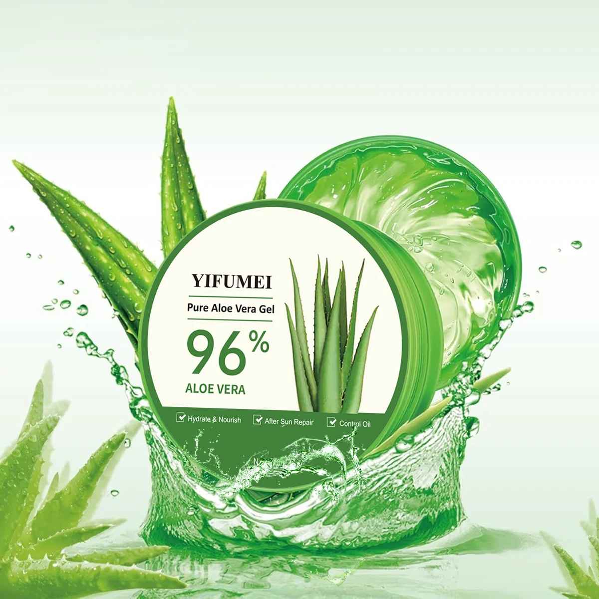 

Natural Aloe Vera Gel Repair Sun Damaged Skin Organic Soothing Moisturizer Nourishing Deep Hydrating for Face Care