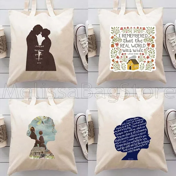 

Jane Eyre Art I Am No Bird Novel Lover Gifts Women Canvas Shoulder Tote Bag Harajuku Handbag Eco Shopper Reusable Shopping Bags