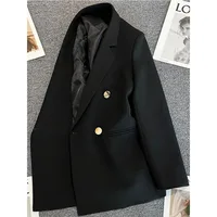 Women Suit Blazer Elegant Coat 2025 Spring Autumn Fashion Korean Blazer Luxury Double Breasted Jacket Solid Ladies Tops Clothes - Image 3