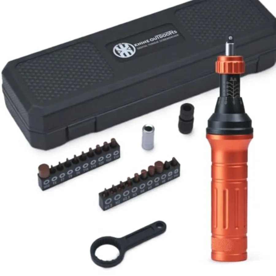 

Набор динамометрических отверток и ключей 10-80 фунтов (Н·м) с 20 стальными битами, быстросъемным адаптером для бит 1/4 дюйма и быстрым зажимом