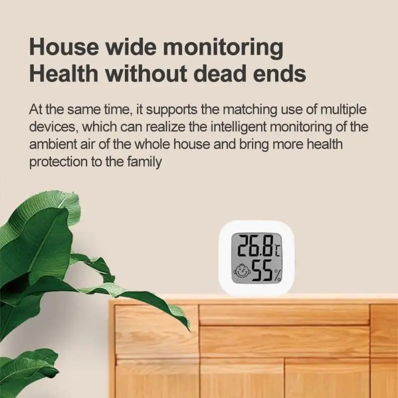 AUBESS-Sensor inteligente de temperatura y humedad, dispositivo con pantalla LCD, termómetro interior, monitoreo a través de Alexa, Google Home,