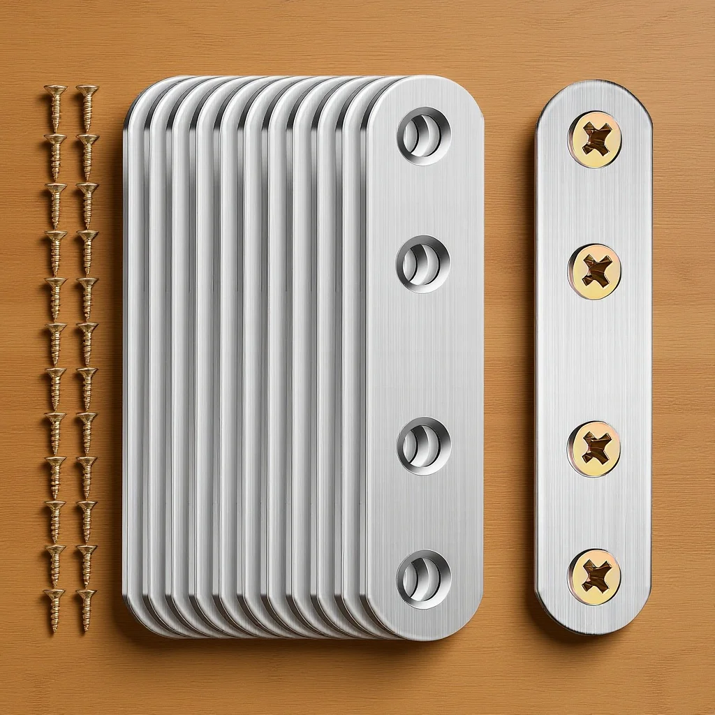 

14Pcs Straight Bracket Plates Metal Mending Plate for Wood Furniture Easy Install Strong Support Flat Bracket Mending Plate