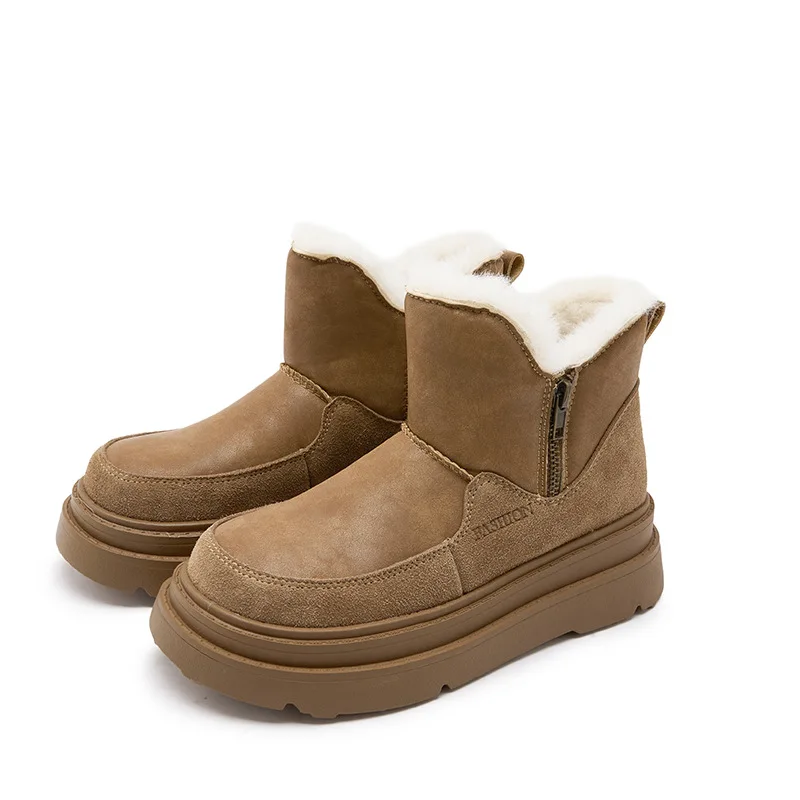 

Новинка 2025, женские зимние сапоги, теплые зимние женские ботинки на плоской подошве. Женские ботильоны и короткие сапоги большого размера.