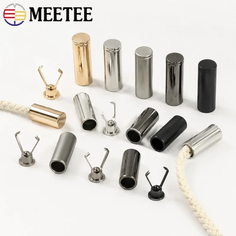 20/50Pcs 15/20mm Metal Cord End Stoppers Rope Lock Caps for Hoodie Pants Sweater Bag Drawstring Sewing Accessory Kit Parts Craft