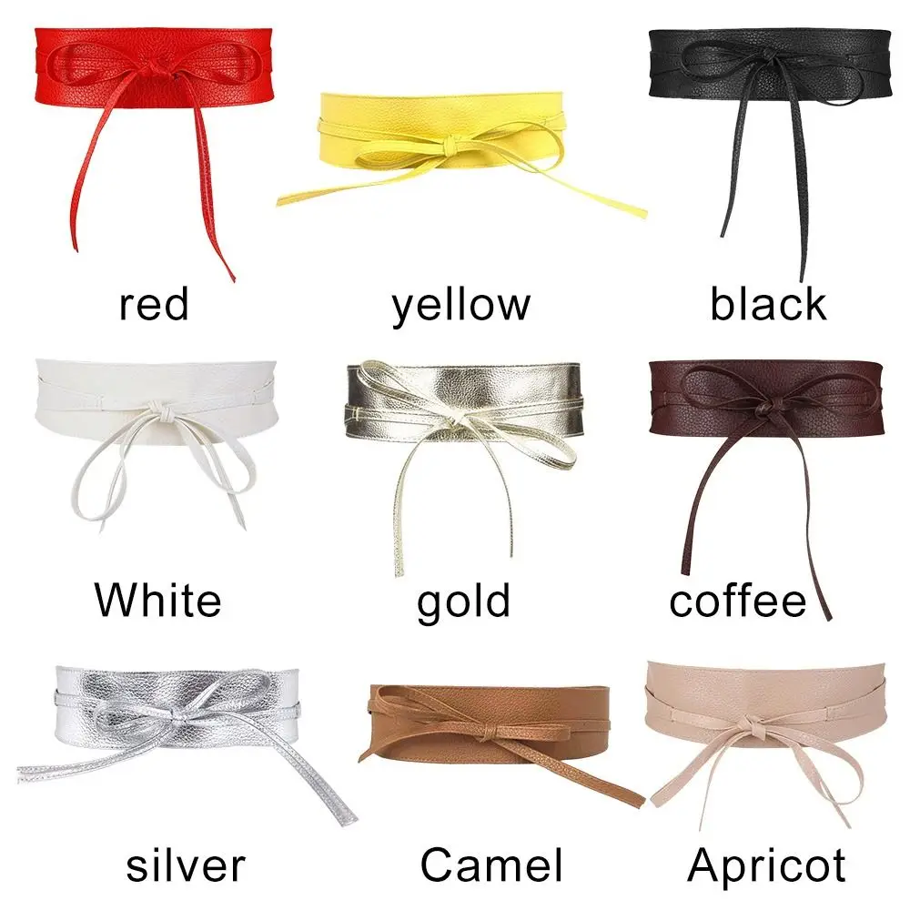 Fashion Simple Wrap Slim Fit Leather Belt Corset Waistband Ladies Dress Cummerbands Wide Waist Band