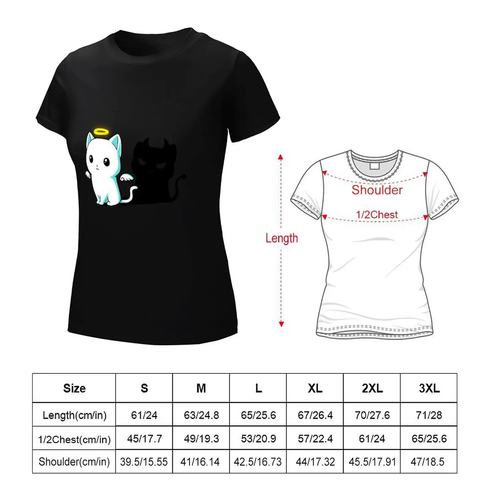 Angel Cat T-Shirt blanks new edition vintage clothes Summer Women's clothing