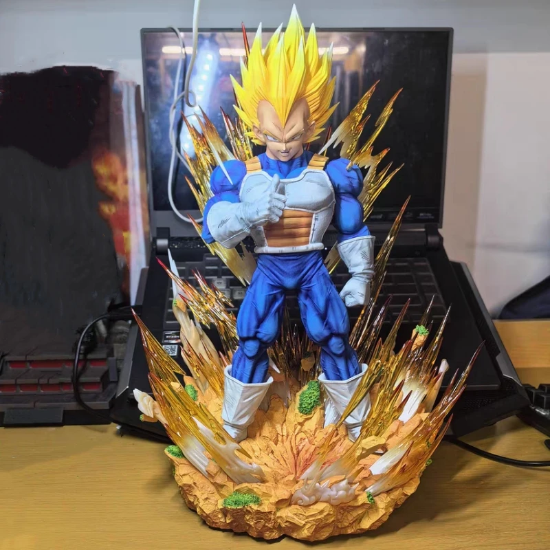 Dragon Ball Cs Vegeta Anime Figures Gk Goku Demonize Super Saiyan Statues Around Anime Scenes 37cm Pvc Model Ornament Toy Gifts