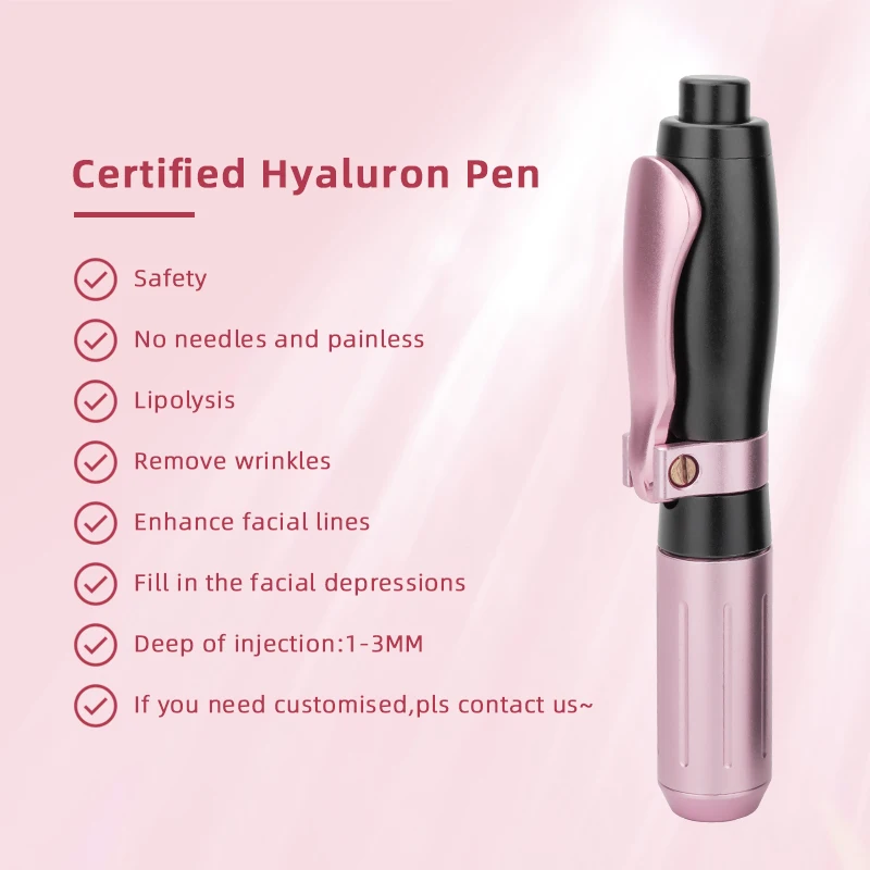 NEW 2 IN 1High Pressure Hyaluronic Acid Pen High Density Metal For Anti Wrinkle Lip Injection Hyaluron Gun Atomizer Hyaluron Pen