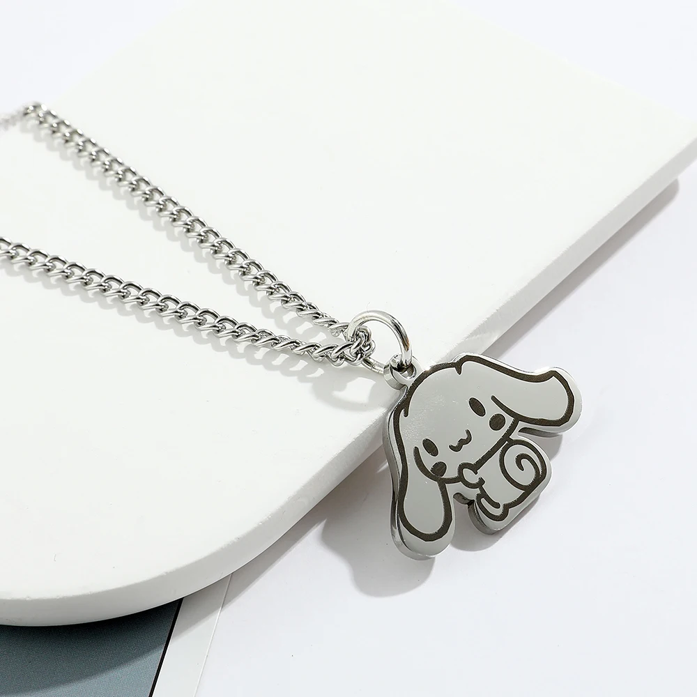 Anime Sanrio Cinnamoroll Necklace Cute Cartoon Metal Pendant Necklace Charm Jewelry