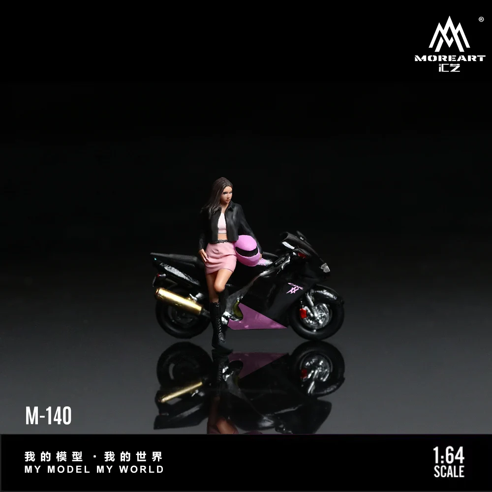 MoreArt&TimeMicro 1:64 CBR1100XX modelo de resina de motocicleta de polvo negro para niña