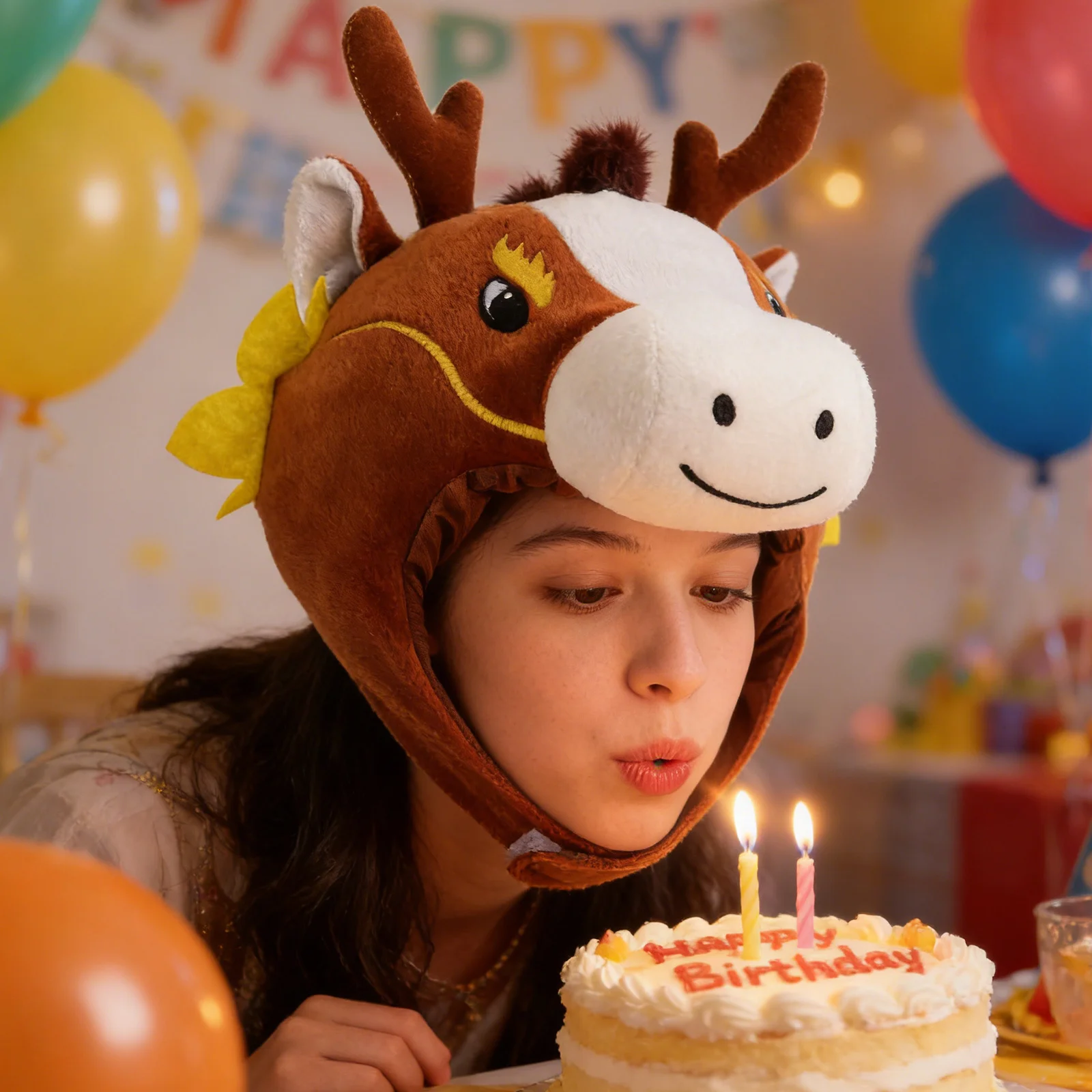 Horse Head Hat 2026 Chinese New Year Zodiac Animal Cap Cosplay Party Photo Booth Prop For Masquerade Birthday Event