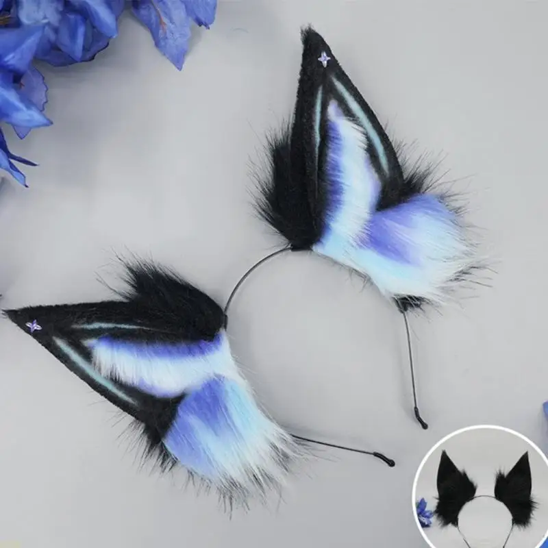 

15YC Ear Hairband Animes Headband Women Comics Show Hairhoop Party Headwear