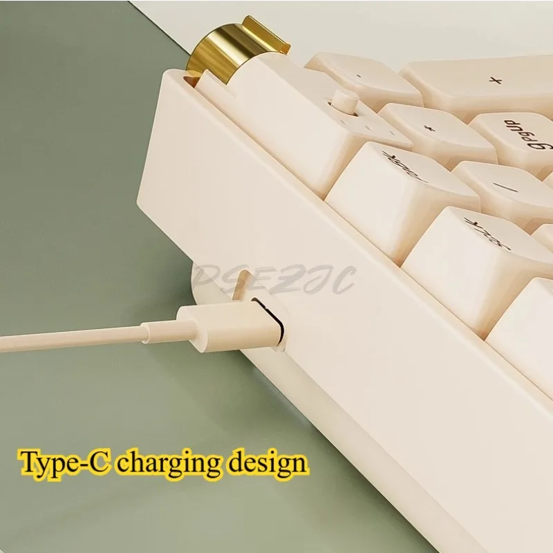 Bluetooth Mechanical Keyboard and Mouse Set Wireless Multi-mode Female Computer Office