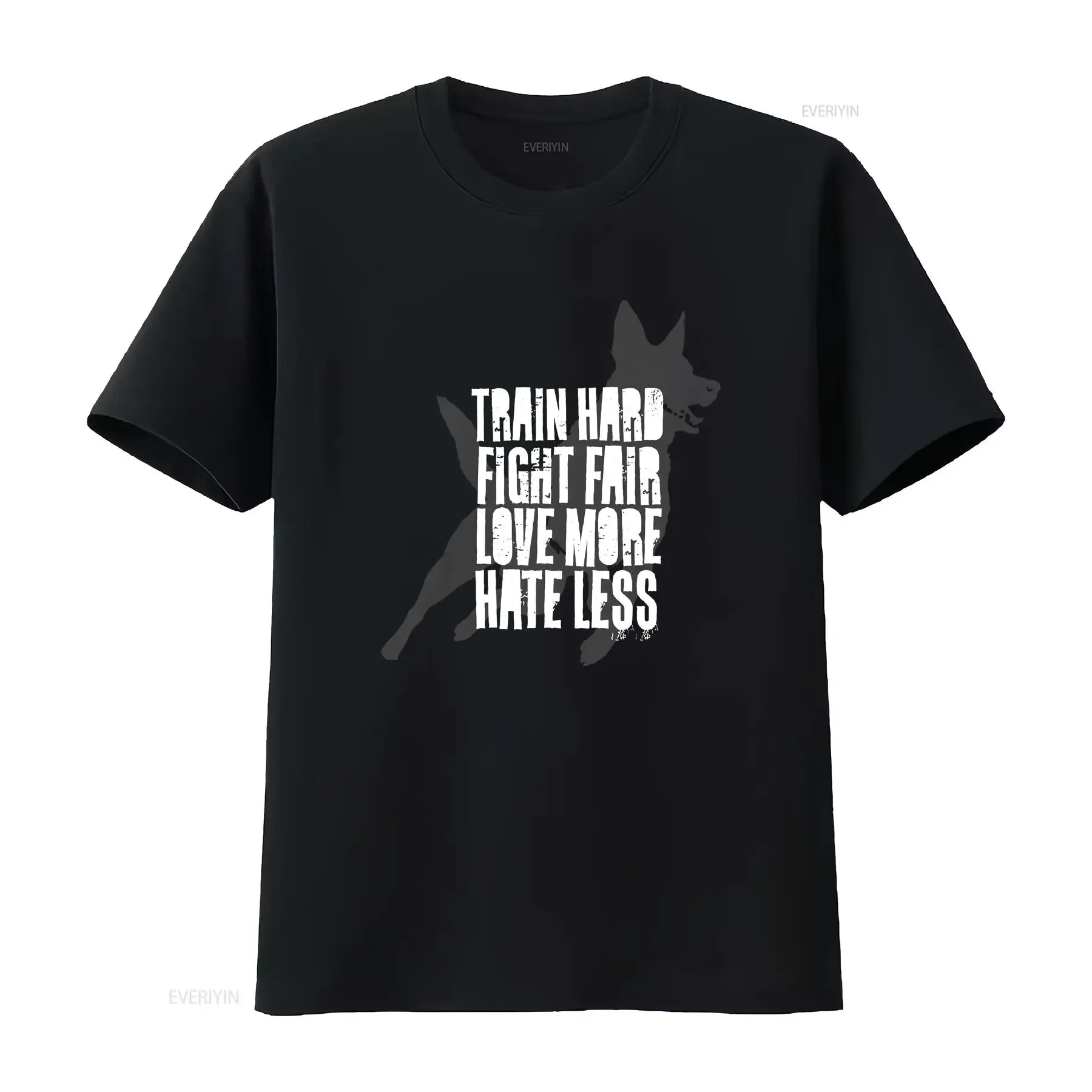 Motivational Dog Sport T Shirt Train Hard Fight Fair Love More Hate Less German Shepherd GSD PSA schutzhund mondio IGP vintage