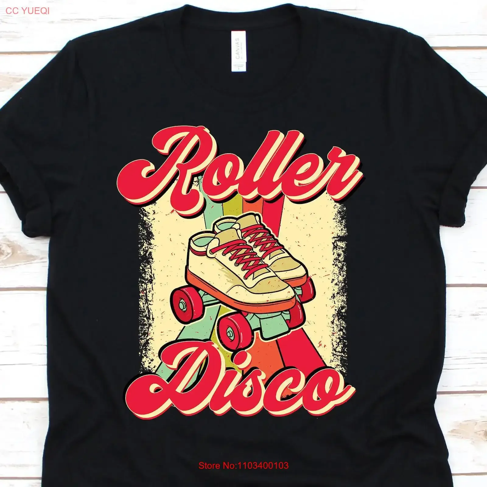 Camiseta Roller Disco, diseño gráfico vintage unisex, estilo años 80, para fiesta de baile, patinaje, pista de patinaje, Skate Derby, con efecto lavado ligeramente desgastado, para hombre