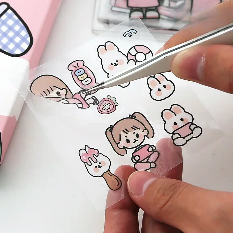 10pcs/20pcs/30pcs/40pcs Random Pet Sticker Pack Decorative Kawaii Album Stickers Korean Stationery DIY Material