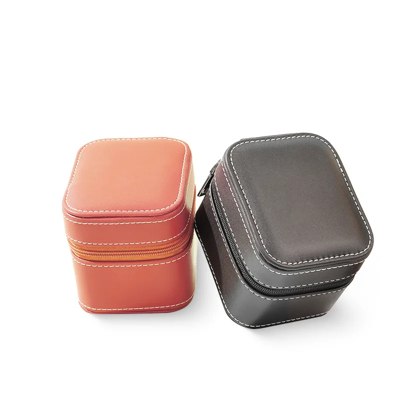 Hot-selling Leather Zippered Watch Box, PU Leather Men's Watch Box, Wholesale, Single Watch Box