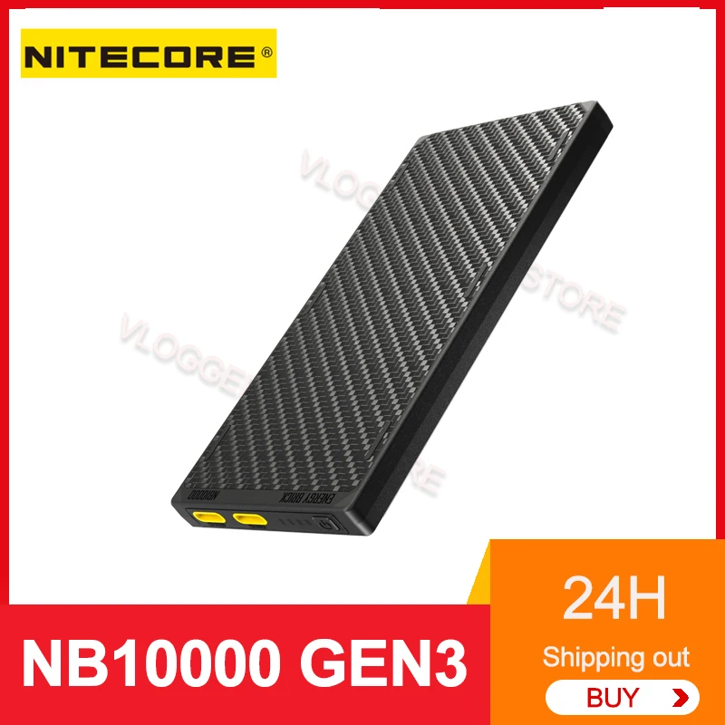 Newest Nitecore NB10000 GEN3 10000mAh Power bank Carbon Fiber Ultra Lightweight Mobile Charger USB Quick-Charger For iPHONE