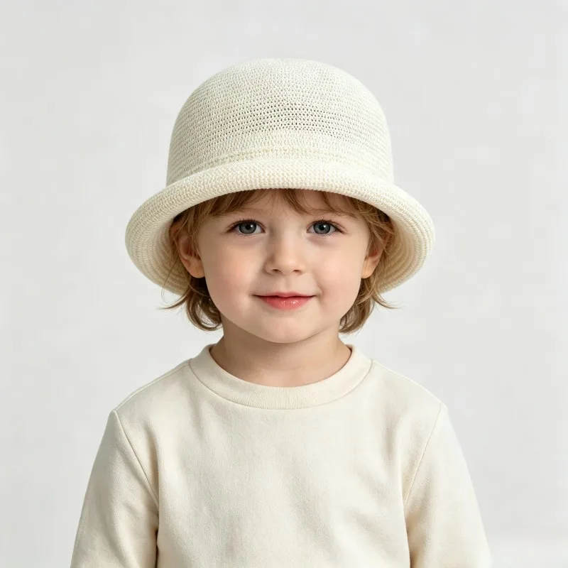Sommerlicher Eltern-Kind-Baskenmützenhut aus Stroh mit gerolltem Rand, atmungsaktiver Sonnenhut, lässige elegante Kopfbedeckung für Kinder und Erwachsene – Detail 5