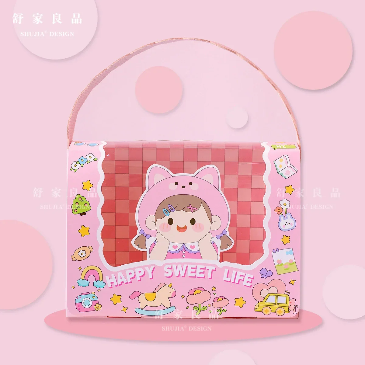 10 Pcs Baby Shower Gift Boxes Large PVC Transparent window Newborn Candy Box With Leather Handle Gender Reveal Baby Shower Decor