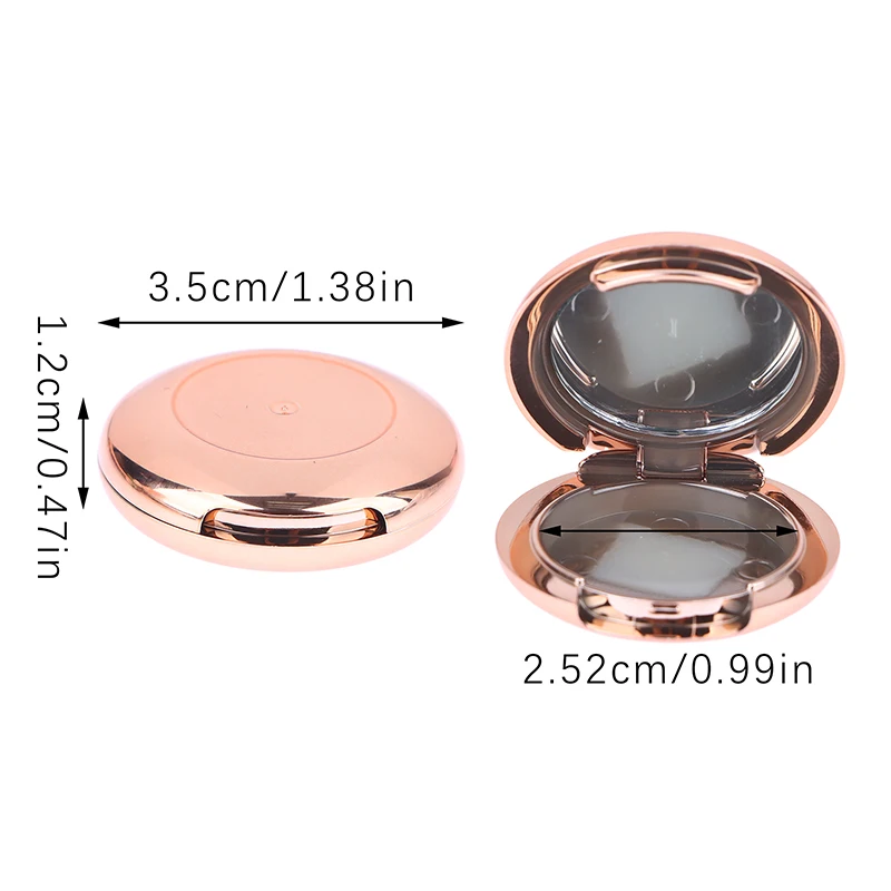 Mini caja vacía dorada para sombra de ojos, contenedor de maquillaje colorete, estuche de plástico, accesorio de viaje recargable, dispensador de cosméticos